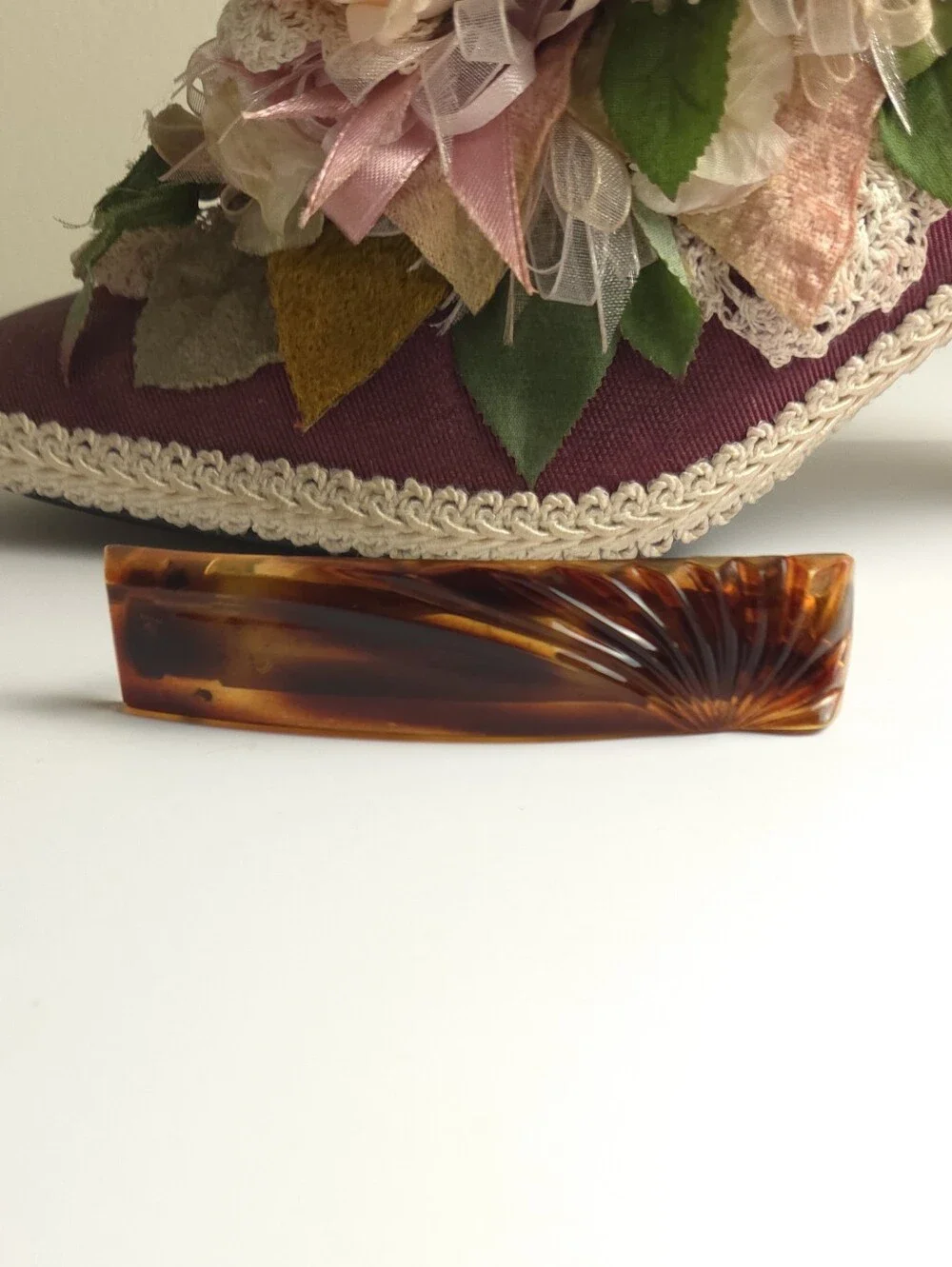 Vintage Tortise Shell Style Hair Barrette Made in France 3.5